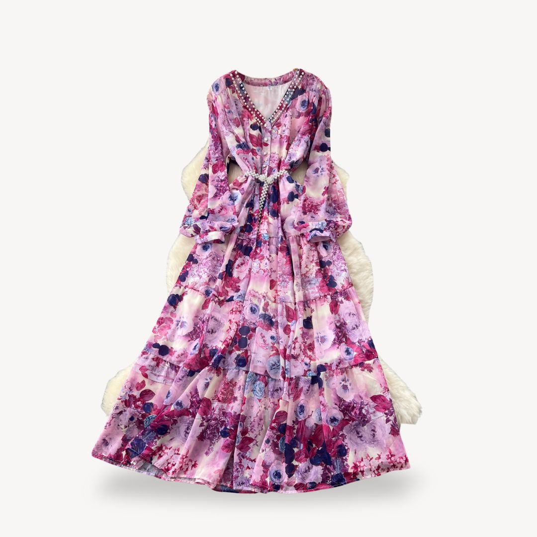 Women's Floral Long Sleeve Maxi Dress | Loravelle