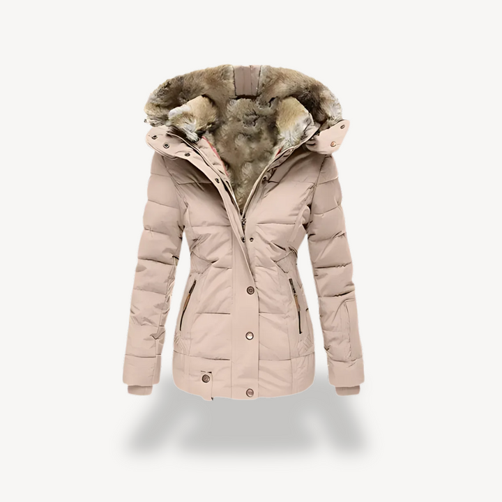 Women's Quilted Parka with Detachable Faux-Fur Hood | Loravelle
