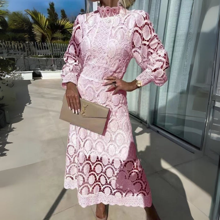Lace Long Sleeve Midi Dress Women | Loravelle