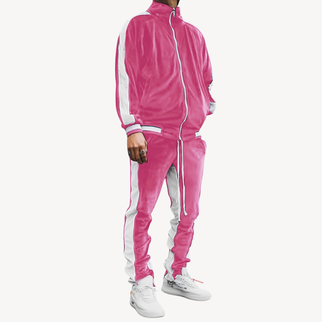 Men's Striped Tracksuit Two-Piece Set | Loravelle