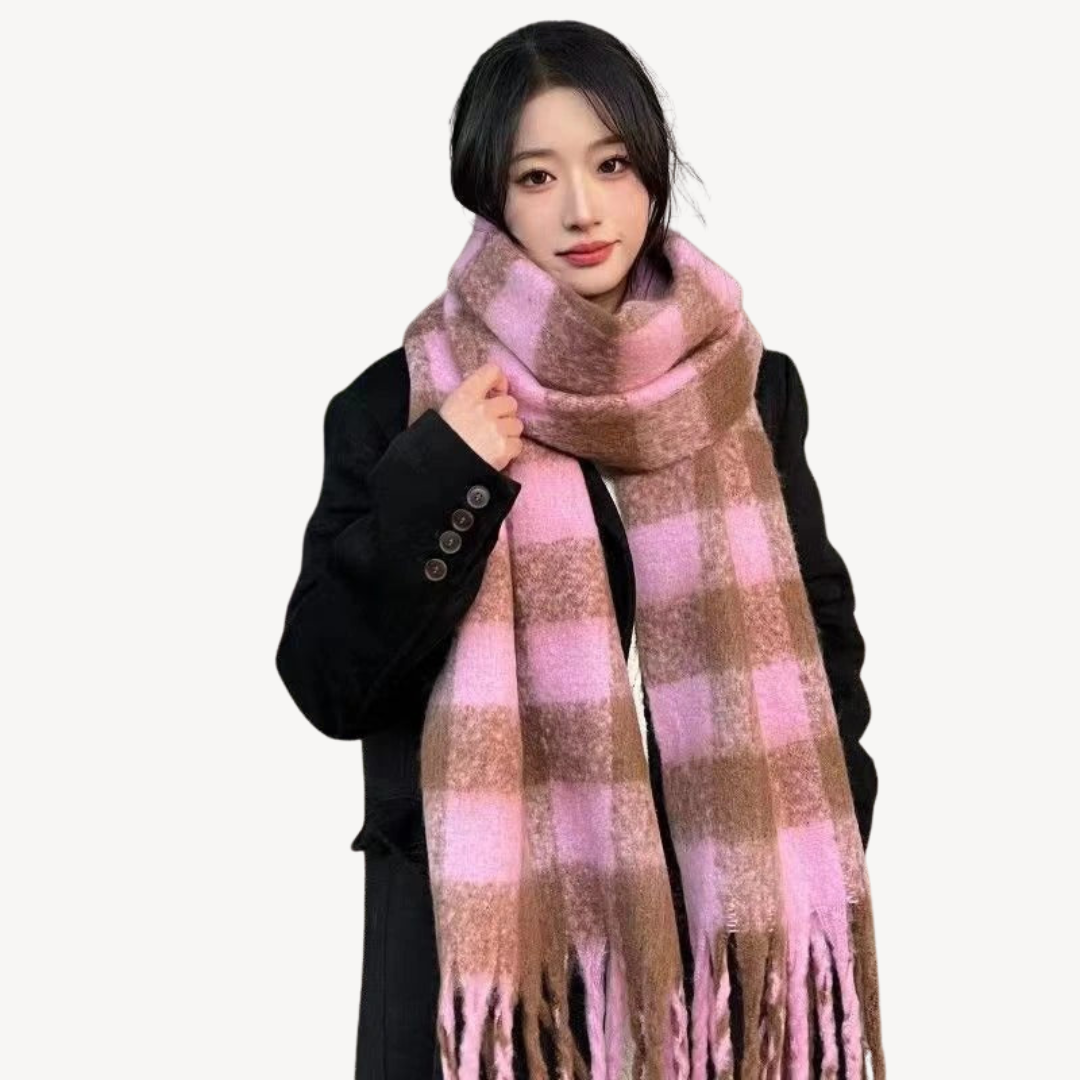 Plaid Woolen Scarf | Loravelle