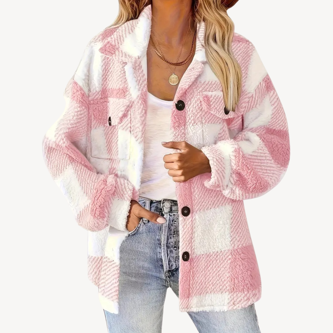 Plaid Fleece Jacket for Women | Loravelle