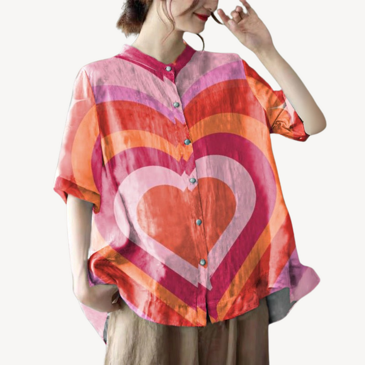 Women's Floral Linen Blend Button Shirt | Loravelle