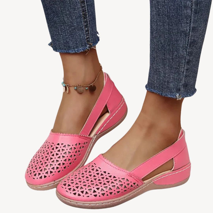 Leather Cutout Orthopedic Sandals Women | Loravelle