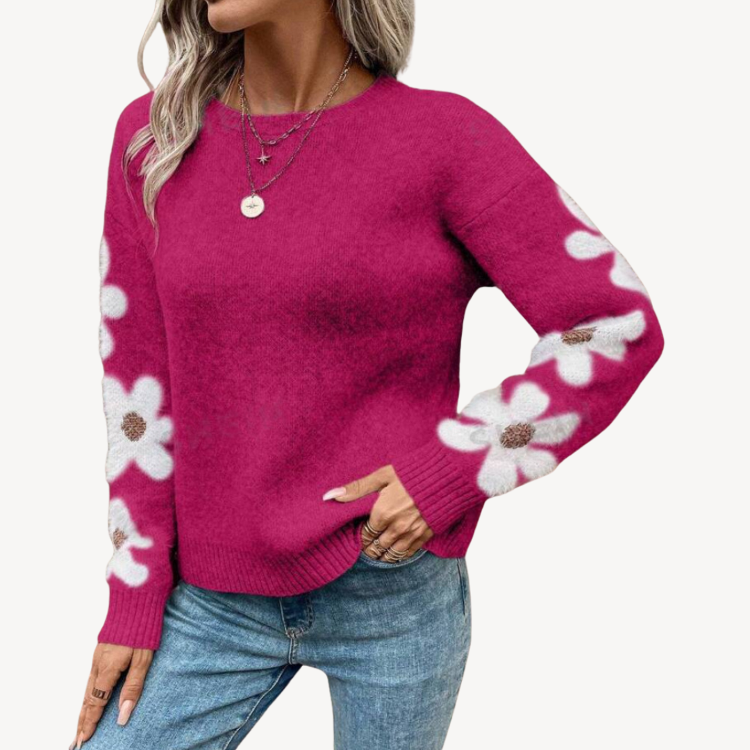 Floral Embroidered Sweater for Women | Loravelle