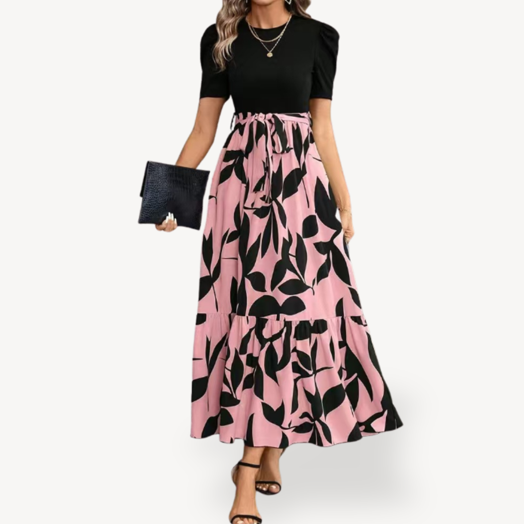Women’s Casual Maxi Dress Short Sleeve Belted | Loravelle