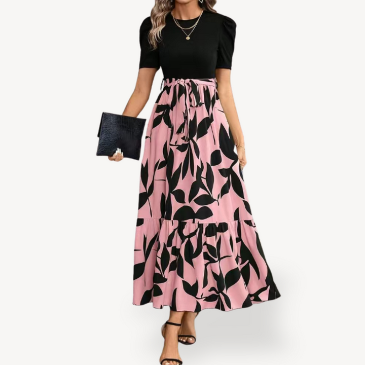 Women’s Casual Maxi Dress Short Sleeve Belted | Loravelle