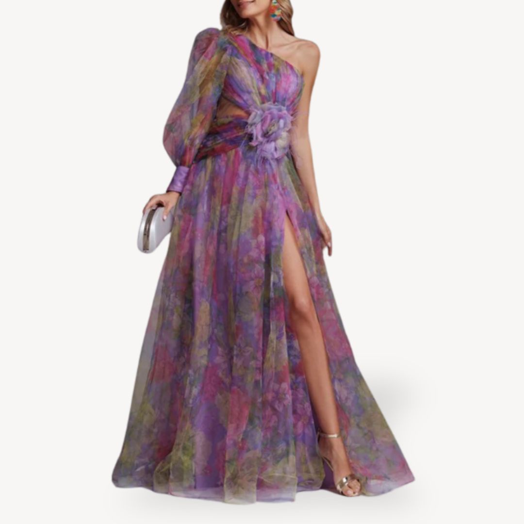 Women's Floral One-Shoulder Maxi Dress | Loravelle