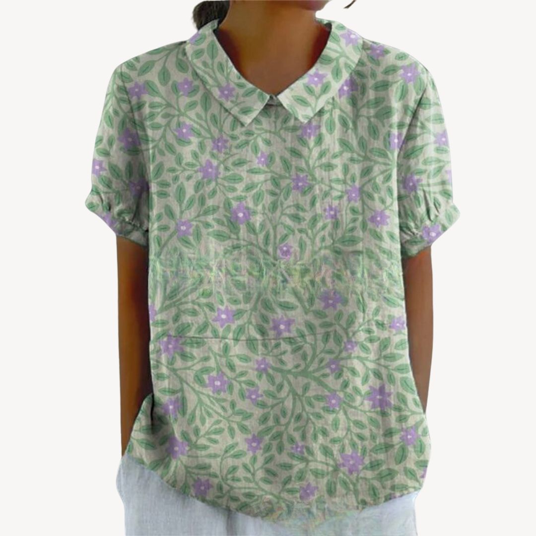 Floral Print Button-Up Shirt Women | Loravelle