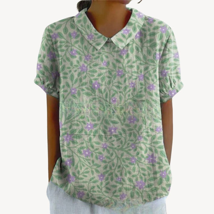 Floral Print Button-Up Shirt Women | Loravelle