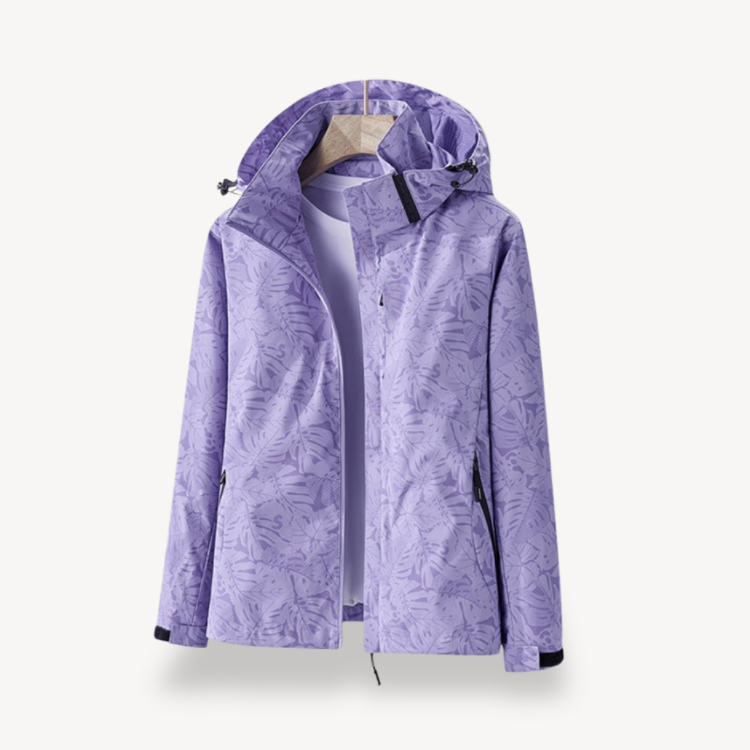 Leaf Print Waterproof Jacket for Women | Loravelle