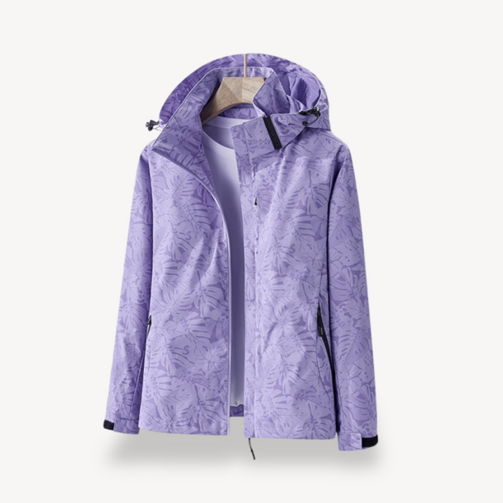 Leaf Print Waterproof Jacket for Women | Loravelle