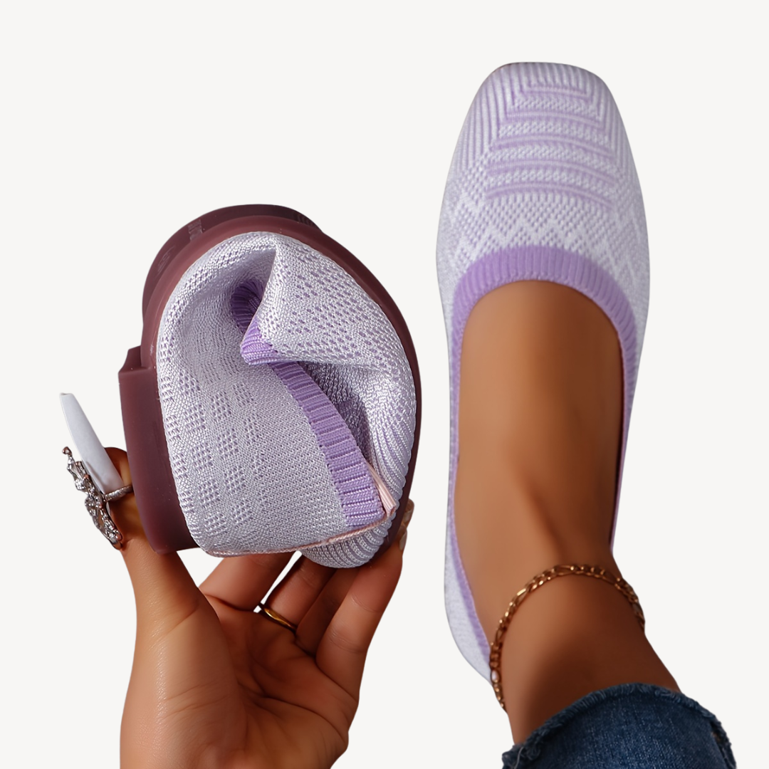 Women's Orthopedic Square Toe Flats | Loravelle