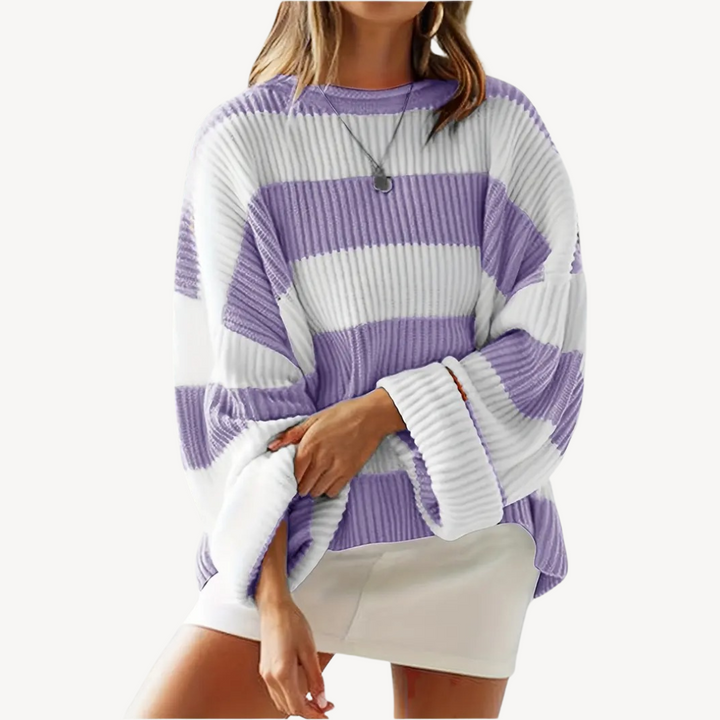 Women's Striped Oversized Sweater | Loravelle