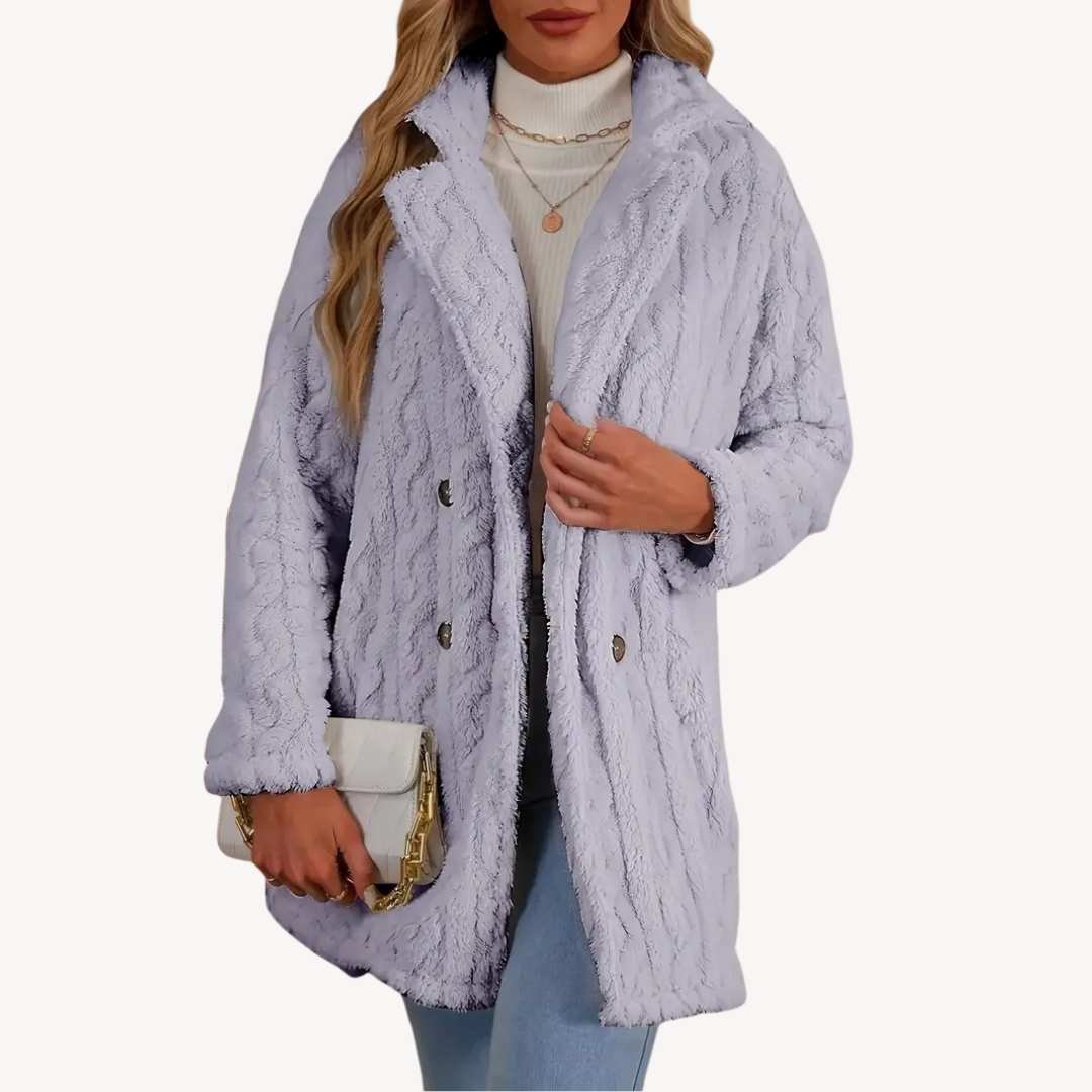 Women’s Double-Breasted Faux Fur Coat | Loravelle