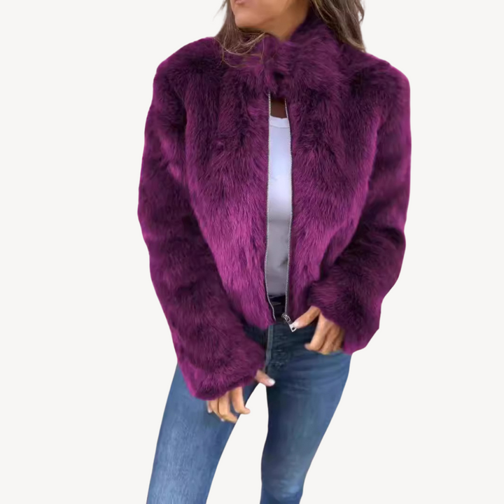 Women’s Faux Fur Zip-Up Jacket | Loravelle