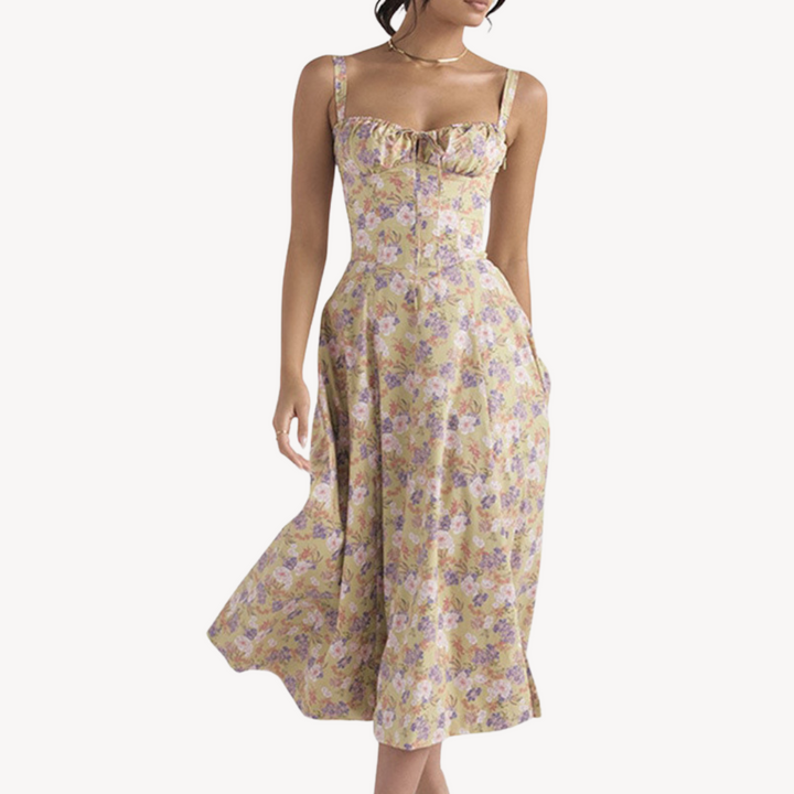 Loravelle | Women's Floral Sleeveless Midi Dress