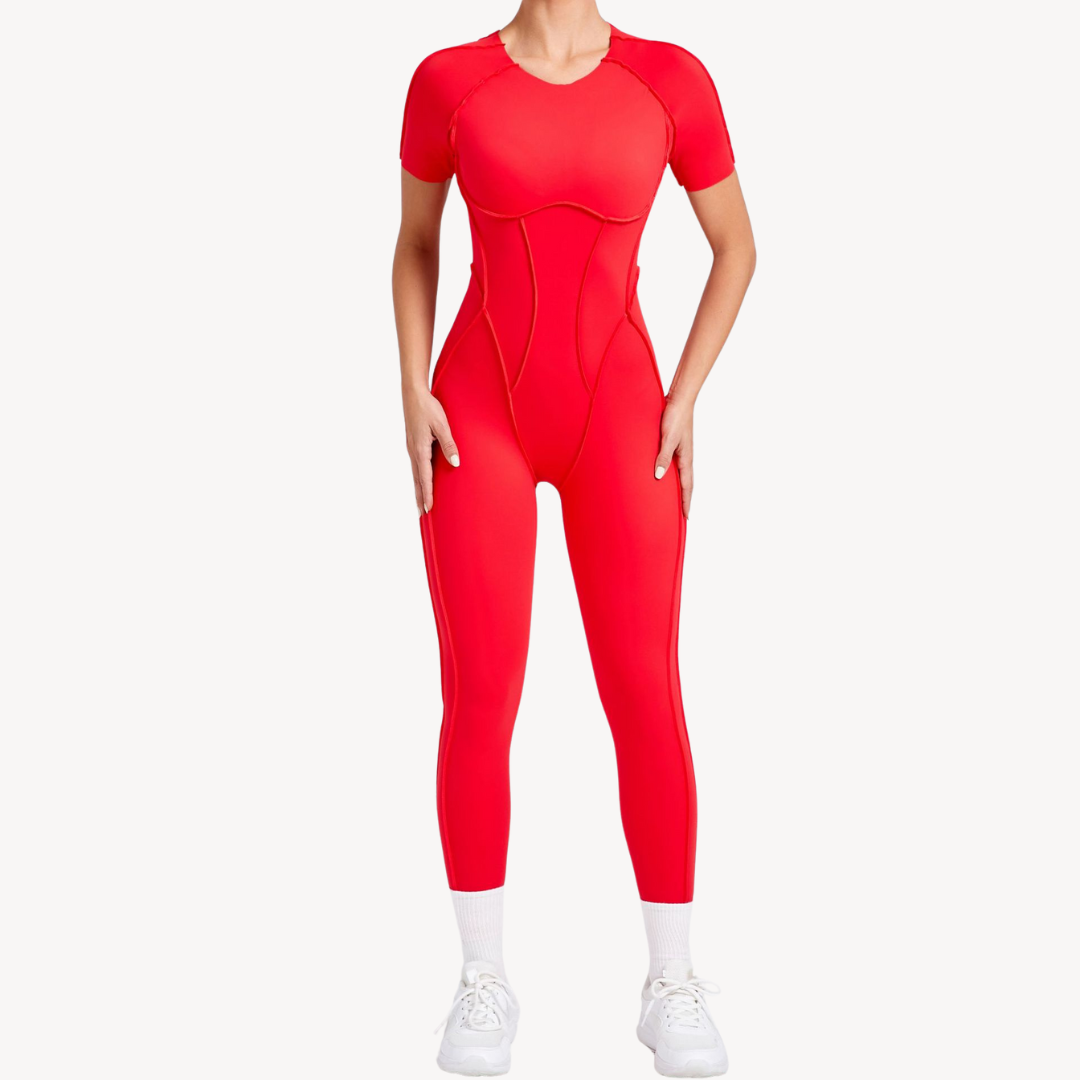 Loravelle | Women's Short-Sleeve Compression Jumpsuit
