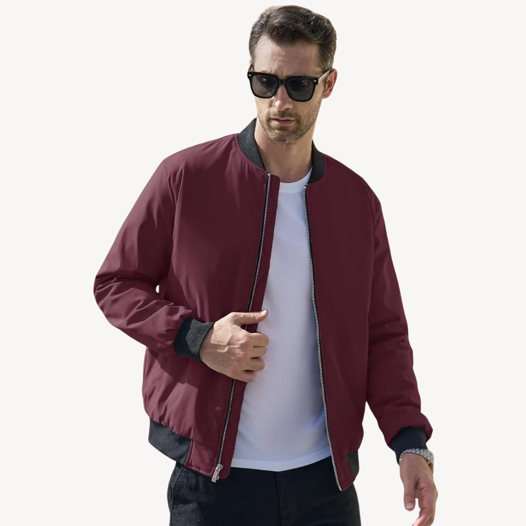 Men's Bomber Jacket with Quilted Lining | Loravelle