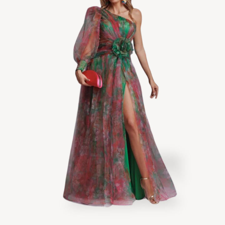 Women's Floral One-Shoulder Maxi Dress | Loravelle
