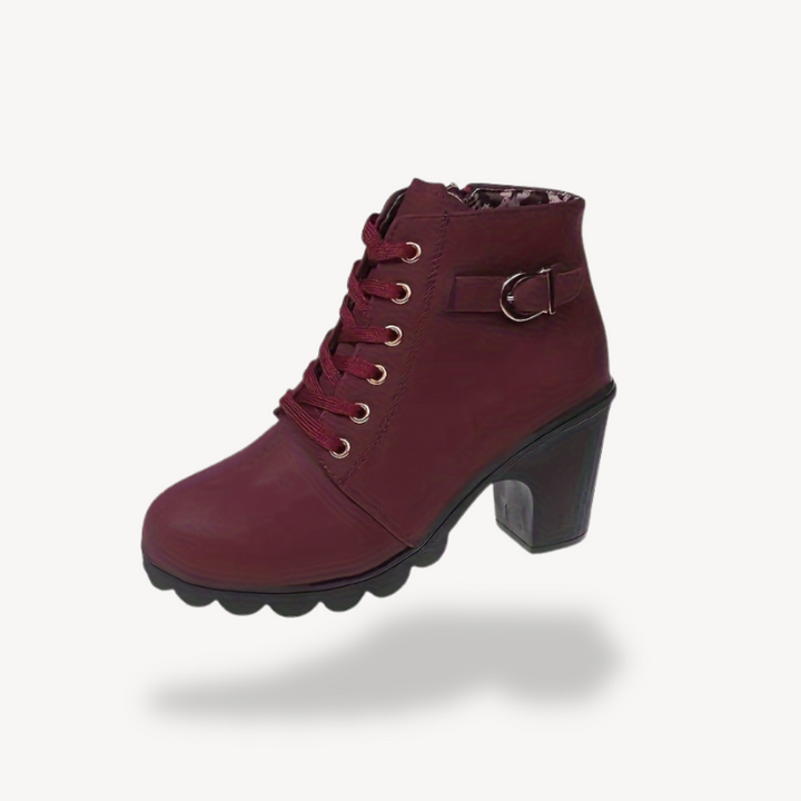 Orthopedic Lace-Up Heeled Booties | Loravelle