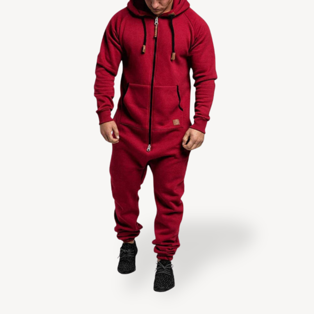 Men’s Zip-Up Hoodie Jumpsuit | Loravelle