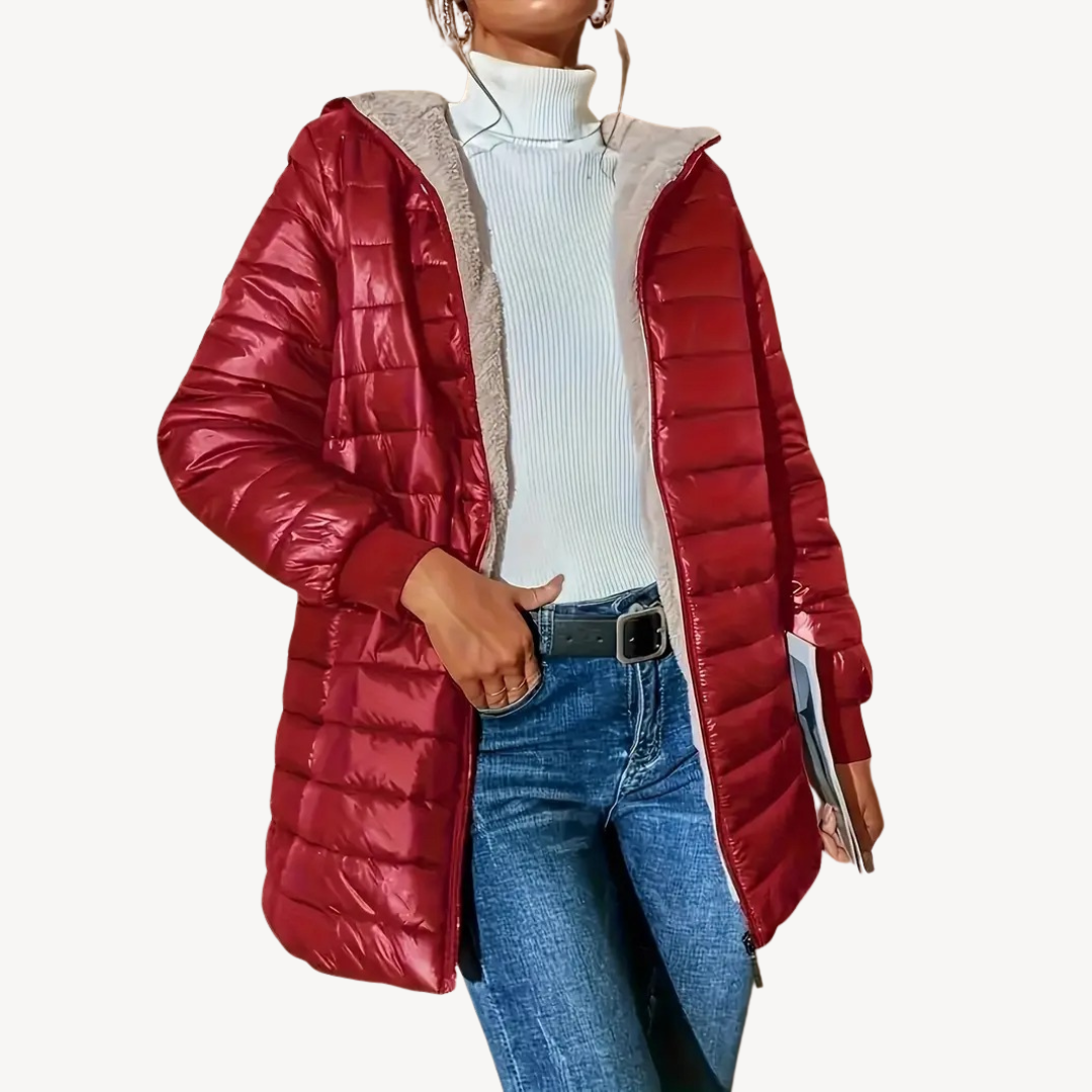 Women’s Faux Fur Lining Quilted Hooded Jacket | Loravelle
