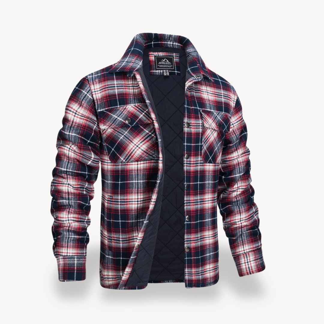 Plaid Fleece Lined Jacket for Men | Loravelle