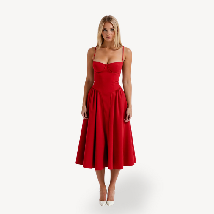 Strapless Midi Dress | Loravelle