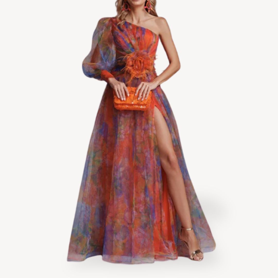 Women's Floral One-Shoulder Maxi Dress | Loravelle