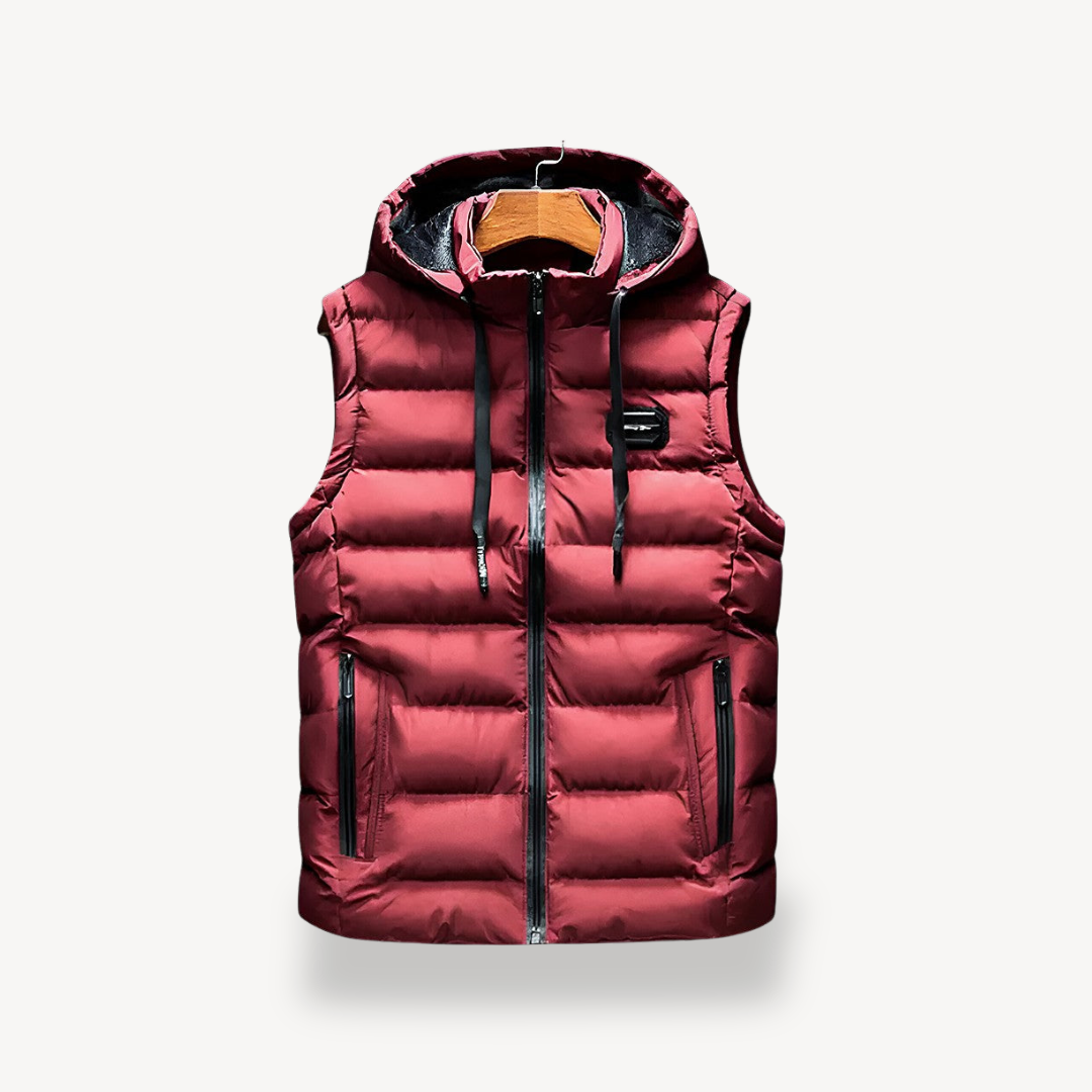 Men's Puffer Vest with Hood | Loravelle