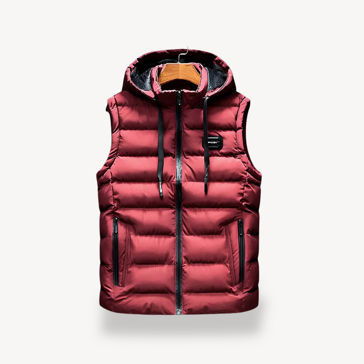 Men's Puffer Vest with Hood | Loravelle