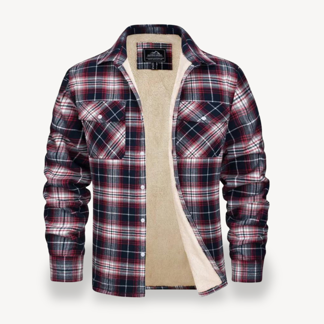 Men's Plaid Flannel Shirt with Sherpa Fleece Lining | Loravelle