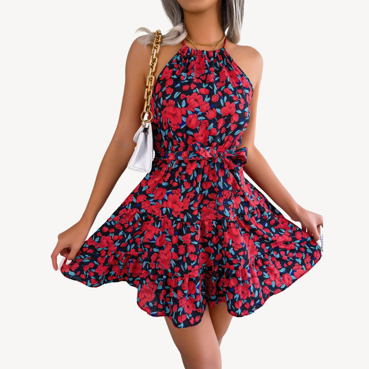 Women's Halter Floral Mini Dress | Loravelle