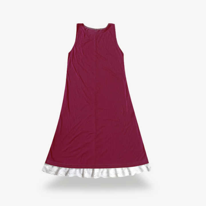 Women's Cotton Lace Hem Dress | Loravelle