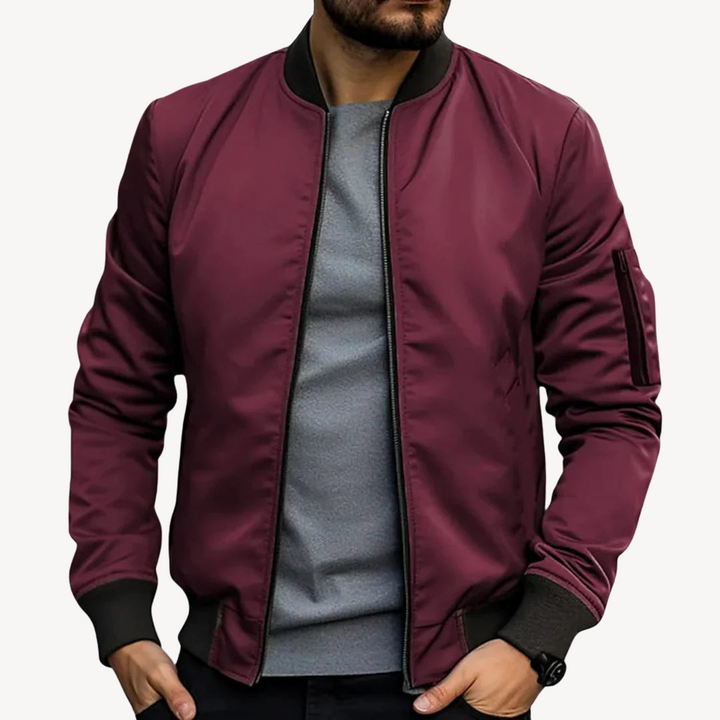 Men's Lightweight Nylon Bomber Jacket | Loravelle