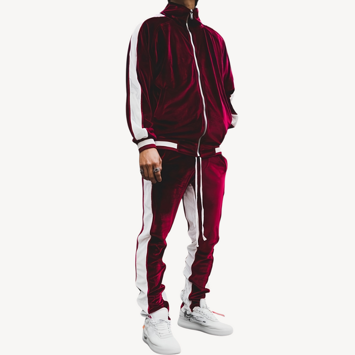 Men's Striped Tracksuit Two-Piece Set | Loravelle