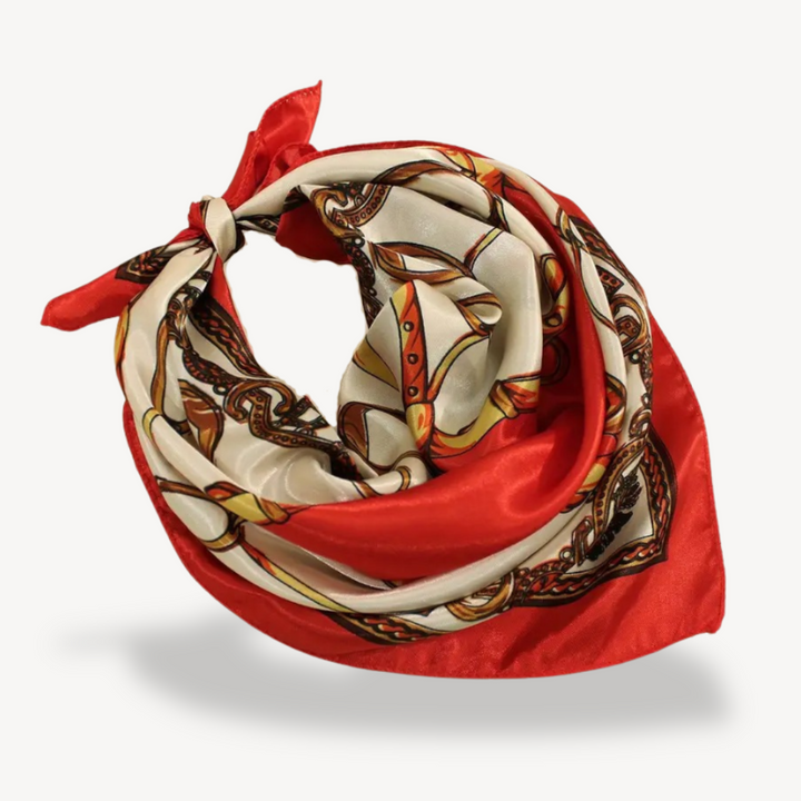 Silk Chain Print Head Scarf | Loravelle