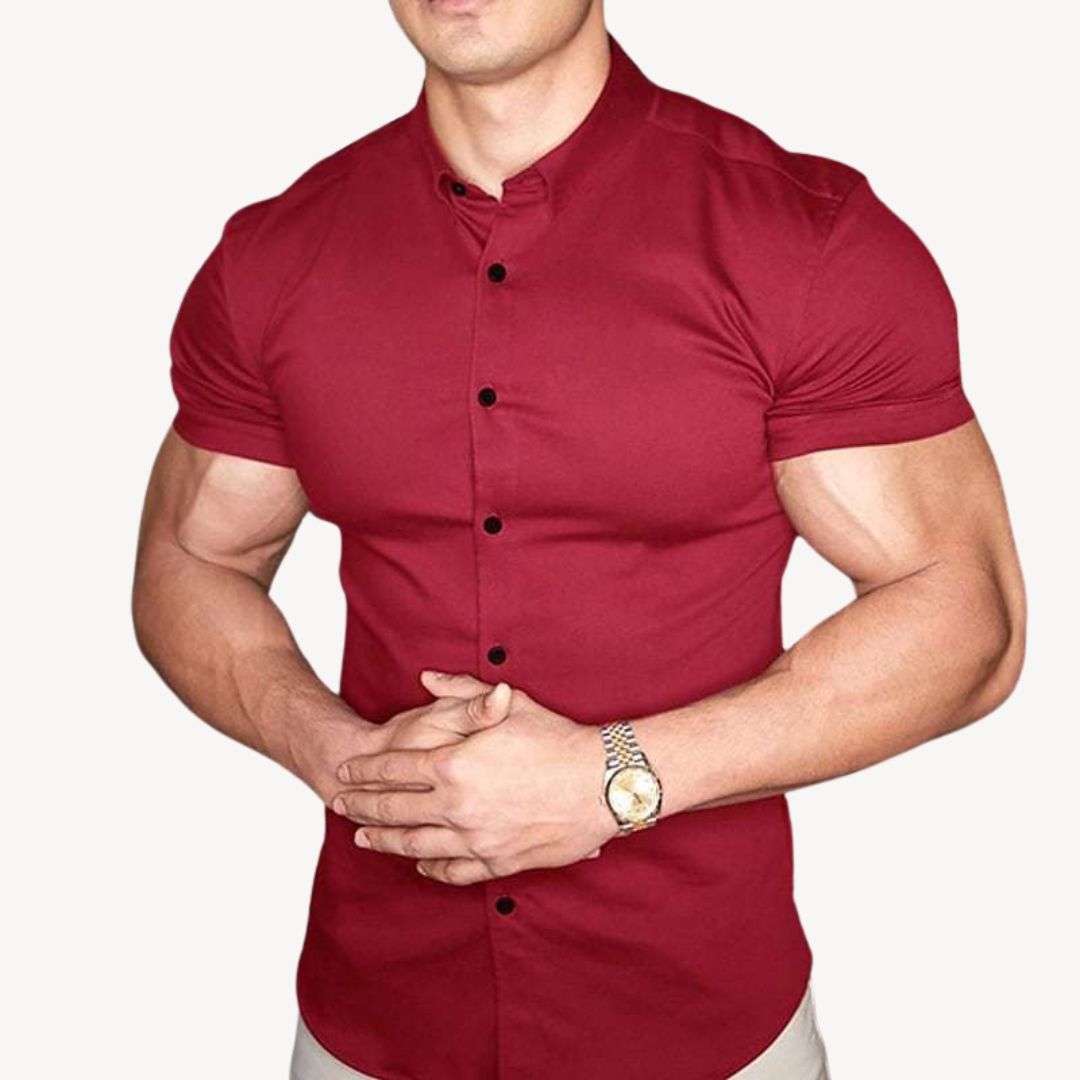 Men's Muscle Fit Cotton Spandex Shirt | Loravelle