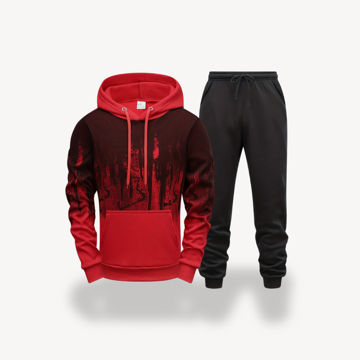 Men's Graphic Print Fleece Sweat Suit | Loravelle