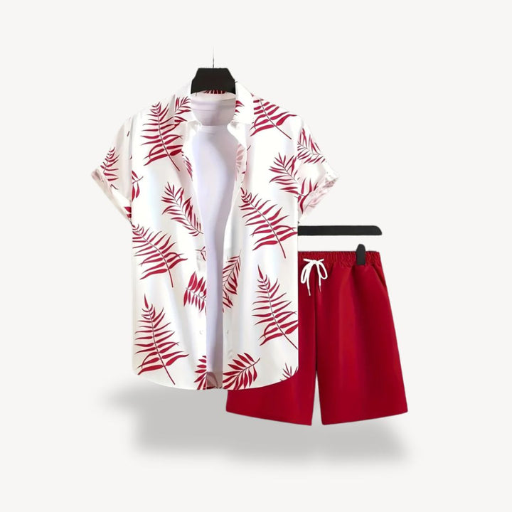 Men's Tropical Print Shirt Shorts Set | Loravelle