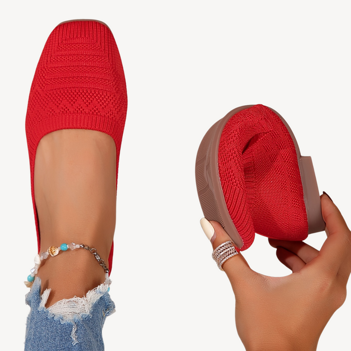 Women's Orthopedic Square Toe Flats | Loravelle