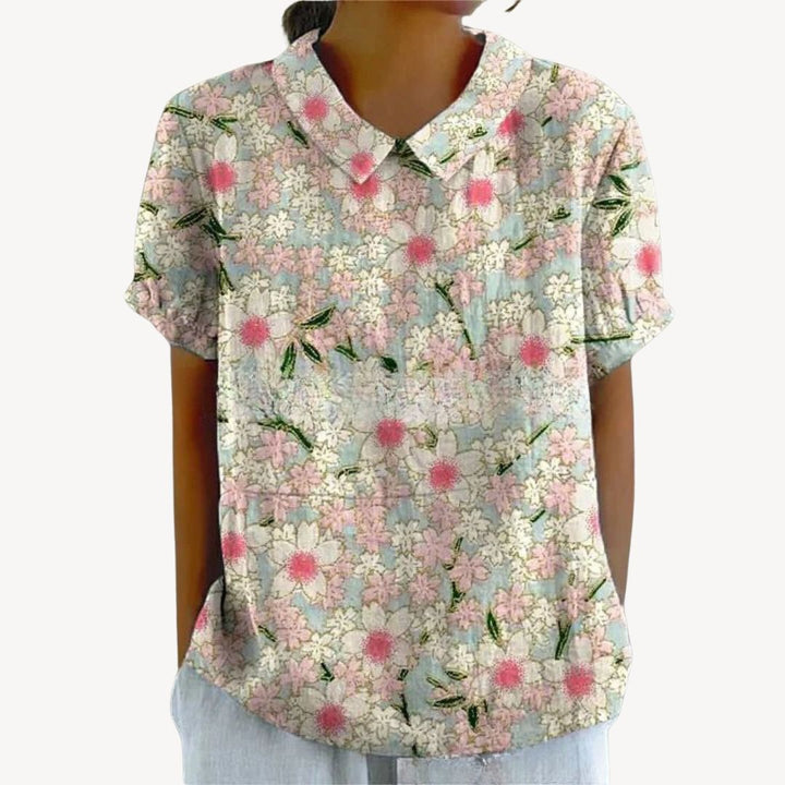 Floral Print Button-Up Shirt Women | Loravelle