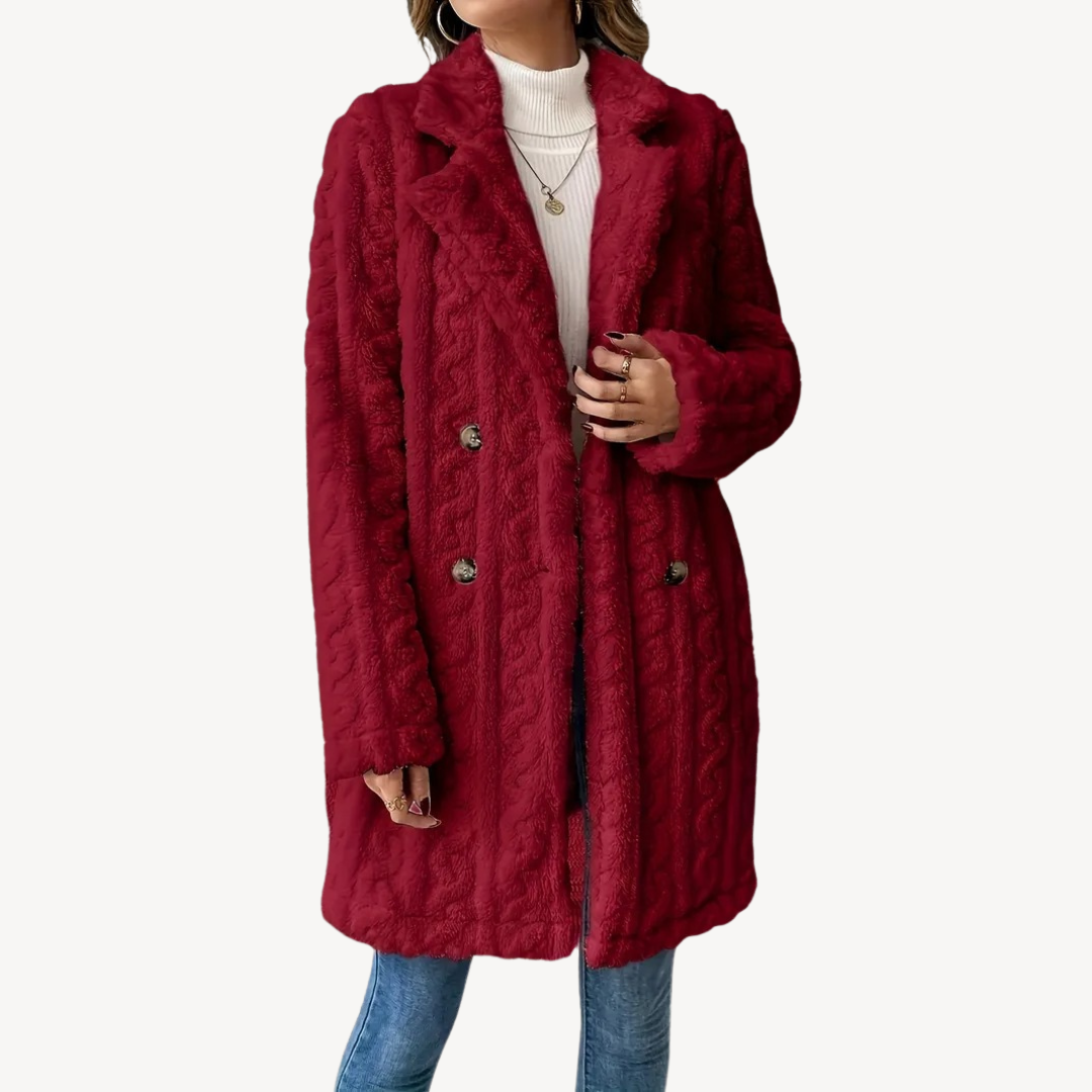 Women’s Double-Breasted Faux Fur Coat | Loravelle