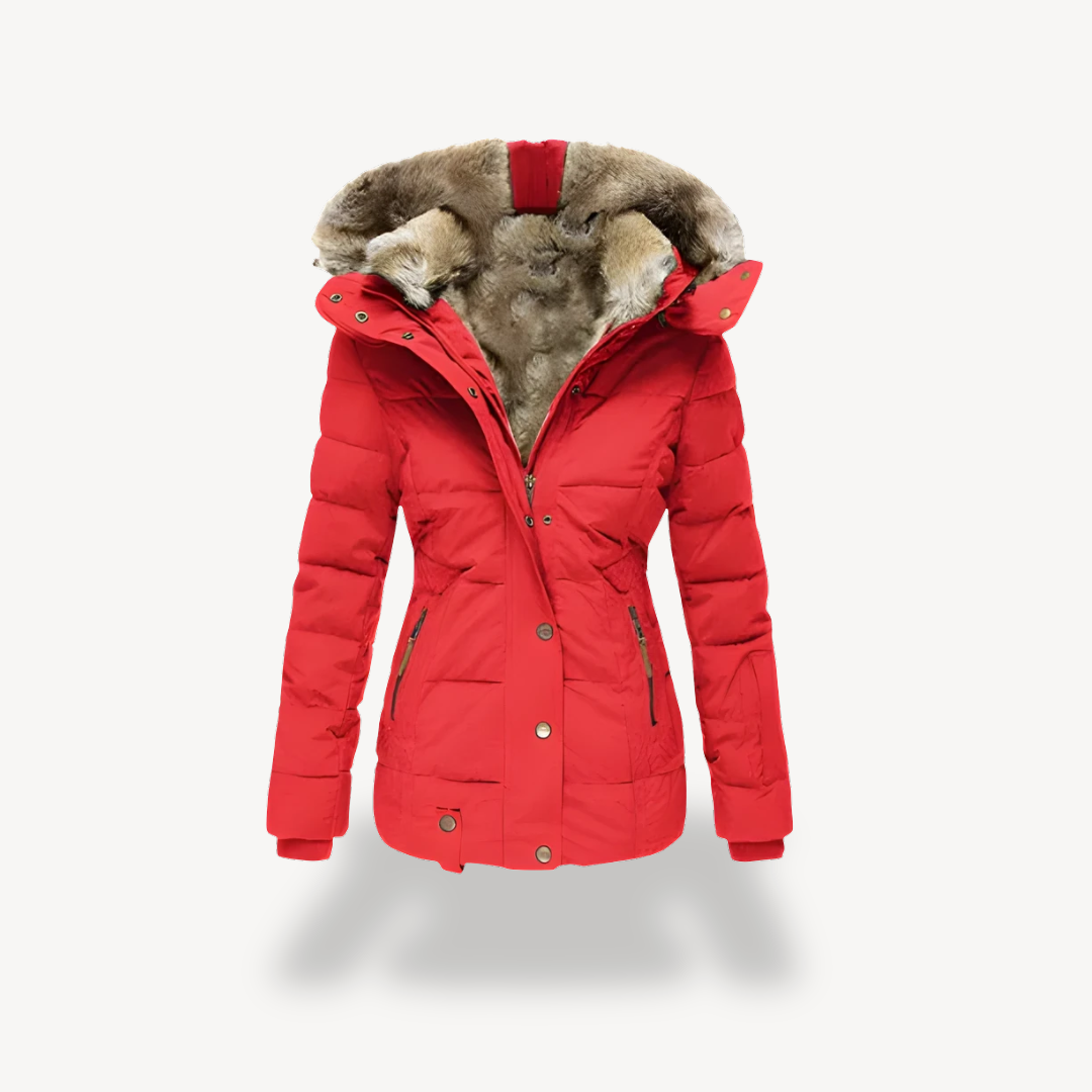 Women's Quilted Parka with Detachable Faux-Fur Hood | Loravelle