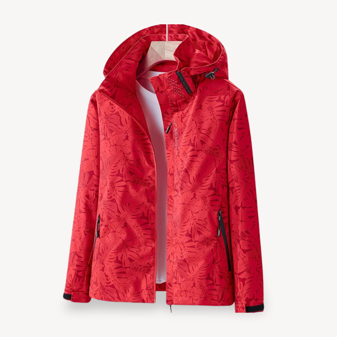 Leaf Print Waterproof Jacket for Women | Loravelle