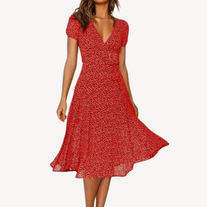 Women's Floral V-Neck Mini Dress | Loravelle