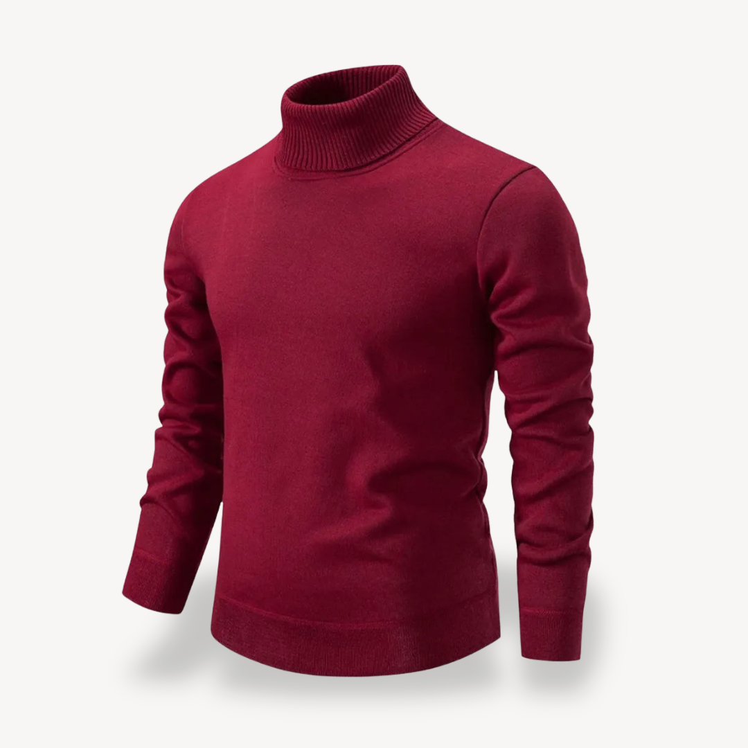 Men's Solid Turtleneck Sweater | Loravelle