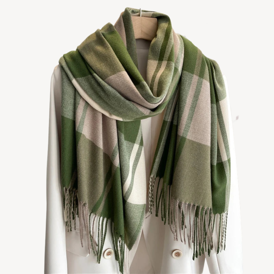 Plaid Wool Scarf for Women | Loravelle