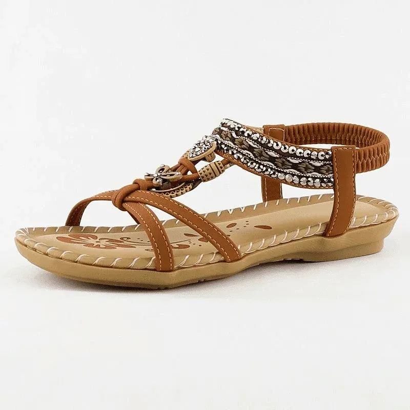 Women's Orthopedic Beaded Flat Sandals | Loravelle